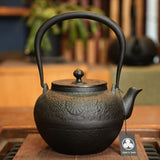 Nambu Ironware, Iron Kettle, Houtoku Kiku(Chrysanthemum), black, 0.8L