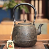 Nambu Ironware, Iron Kettle, NATSUMEGATA (Jujube-inspired Style),SAGI (herons), 1.0L, Shokado by Traditional Craftsman Shingo Kikuchi
