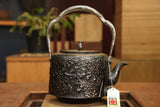 Nambu Ironware, Iron Sand Kettle, KACHO(Flower and Bird), 1.8L, Seiryudo by Traditional Craftsman, Kosei Oikawa