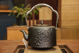 Nambu Ironware, Iron Sand Kettle, KACHO(Flower and Bird), 1.8L, Seiryudo by Traditional Craftsman, Kosei Oikawa