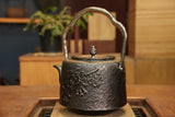 Nambu Ironware, Iron Sand Kettle, KACHO(Flower and Bird), 1.8L, Seiryudo by Traditional Craftsman, Kosei Oikawa