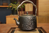 Nambu Ironware, Iron Sand Kettle, KACHO(Flower and Bird), 1.8L, Seiryudo by Traditional Craftsman, Kosei Oikawa