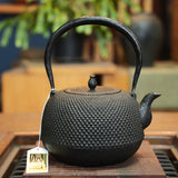 Nambu Ironware, Japanese cast Iron Kettle Tetsubin, MARU NAMBU ARARE 1.4L, Seiryudo by Traditional Craftsman Kousei Oikawa