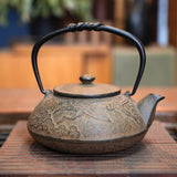 Nambu Ironware, 2-in-1 Iron kettle and teapot type, TSURU (CRANE), hisago color (aging paint), 0.5L