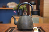 日本南部鐵器 鐵瓶 南部形 若竹 1.3L 松鹿堂 傳統工藝士 菊池真吾製作