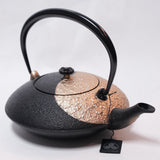 2-in-1 Cast iron kettle and teapot type, YIN AND YANG, Kurogane, 0.75L, Authentic Japanese Nambu Ironware Tetsubin