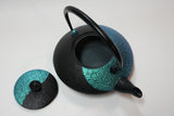 2-in-1 Cast iron kettle and teapot type, YIN AND YANG, Kawasemi (jade green), 0.75L, Authentic Japanese Nambu Ironware Tetsubin
