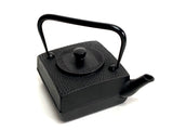 2-in-1 Cast iron kettle and teapot type, SQUARE ARARE, black, 0.6L, Authentic Japanese Nambu Ironware Tetsubin