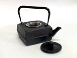 2-in-1 Cast iron kettle and teapot type, SQUARE ARARE, black, 0.6L, Authentic Japanese Nambu Ironware Tetsubin