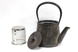 2-in-1 Cast iron kettle and teapot type, WOODGRAIN, hisago color (aging paint), 0.6L, Authentic Japanese Nambu Ironware Tetsubin