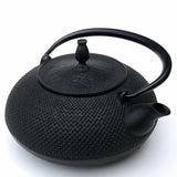Cast Iron Kettle-Testubin, FLAT-AND - ROUND ARARE, 1.2L, Authentic Japanese Nambu Ironware Tetsubin