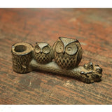 Nambu Ironware, Paperweight Fukurou (Owl and log)