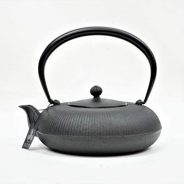 日本南部鐵器 二合一鐵瓶兼用茶壺型 立目 黑色 0.8L
