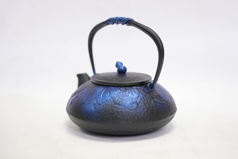 日本南部鐵器 二合一鐵瓶兼用茶壺型 葫蘆 琉璃色 0.5L