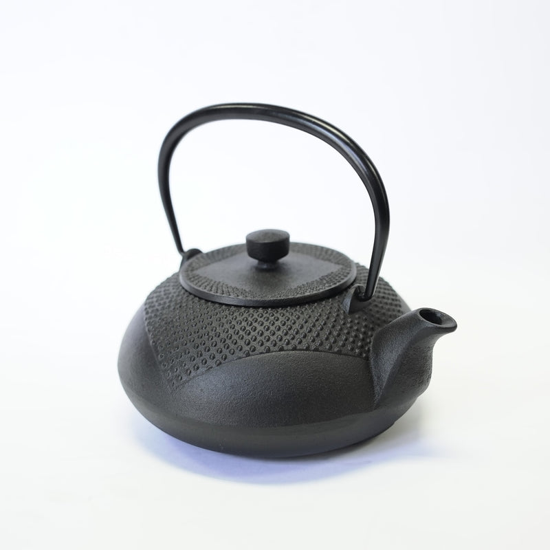 日本南部铁器 二合一铁瓶兼用茶壶型 正方丸霰 黑色 0.7L