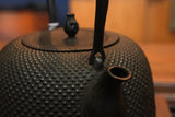 Nambu Ironware, Japanese cast Iron Kettle Tetsubin, MARU NAMBU ARARE 1.8L, Seiryudo  by Traditional Craftsman Mitsumasa Oikawa