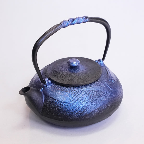 2-in-1 Cast iron kettle and teapot type, DRAGONFLY, azure, 0.5L