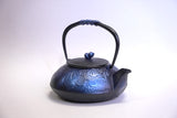 Nambu المشغولات الحديدية, غلاية حديدية - نوع ابريق شاي (ثنائي الاتجاه), HISAGO, bright blue, 0.5L