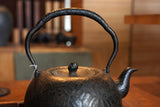 Nambu Ironware, Iron Kettle, SHIN-HOUJYU TSUBAKI(Camellia), 2.0L, Shokado  by Traditional Craftsman Shingo Kikuchi