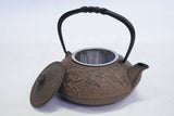 Nambu Ironware, 2-in-1 Iron kettle and teapot type, TSURU (CRANE), hisago color (aging paint), 0.5L