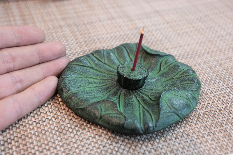 Nambu Ironware, Incense Stand, Hasu(Lotus)