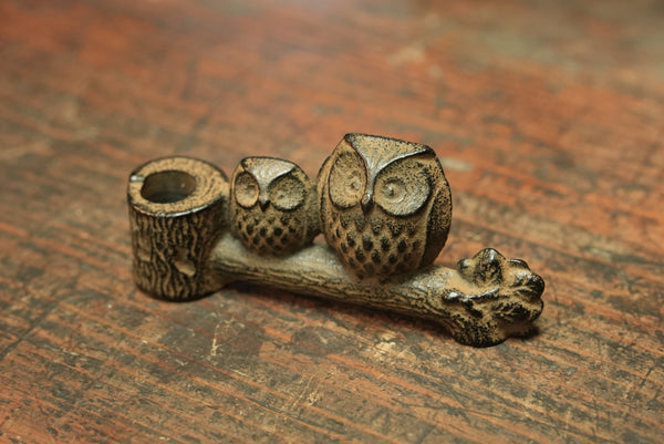 Nambu Ironware, Paperweight Fukurou (Owl and log)