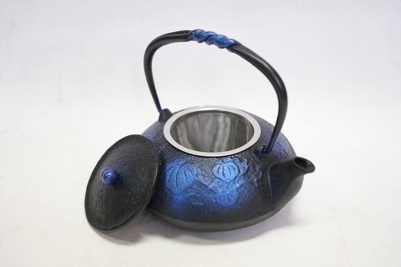 日本南部鐵器 二合一鐵瓶兼用茶壺型 葫蘆 琉璃色 0.5L