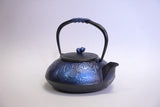 Nambu المشغولات الحديدية, غلاية حديدية - نوع ابريق شاي (ثنائي الاتجاه), HISAGO, bright blue, 0.5L