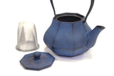 Nambu المشغولات الحديدية, غلاية حديدية - نوع ابريق شاي (ثنائي الاتجاه), MIYABI, blue, 0.4L