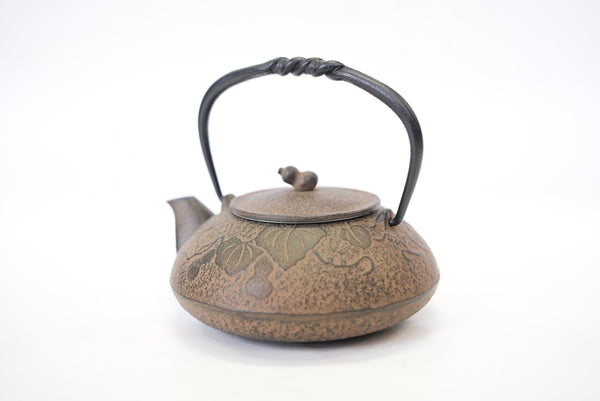 YunShiXx Cast Iron Tea Pots,50ml Mini Iron Kettle,Copper Handle Beam Bamboo Root Teapot,Japanese Tetsubin Cast Iron Teapot