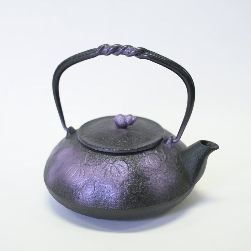 2-in-1 Cast iron kettle and teapot type, HISAGO, purple, 0.5L, Authentic Japanese Nambu Ironware Tetsubin