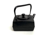 2-in-1 Cast iron kettle and teapot type, SQUARE ARARE, black, 0.6L, Authentic Japanese Nambu Ironware Tetsubin