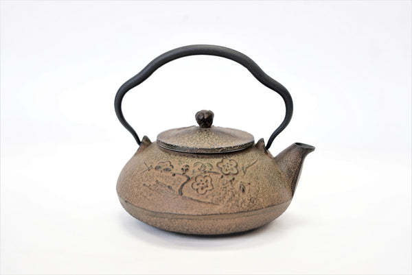 日本南部鐵器 二合一鐵瓶兼用茶壺型 東雲（黎明） 葫蘆色 0.5L