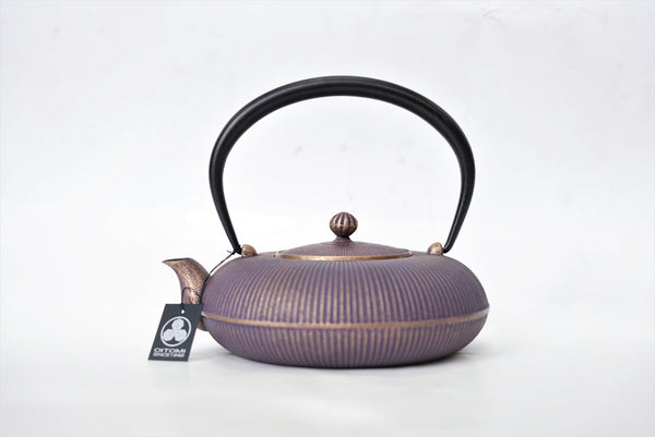 日本南部鐵器 二合一鐵瓶兼用茶壺型 立目 紫金色 0.8L