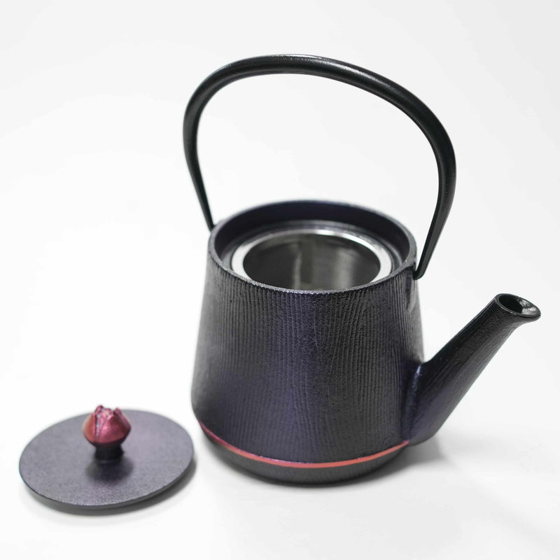 2-in-1 Cast iron kettle and teapot type, WOODGRAIN, rouge, 0.6L, Authentic Japanese Nambu Ironware Tetsubin