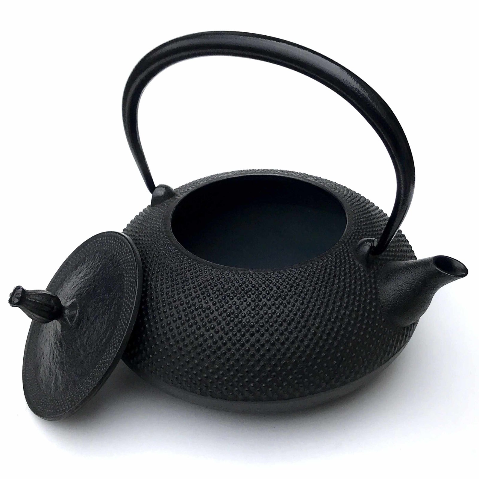 風炉、アラレ茶釜 Cast Iron Kettle-Tetsubin, FLAT-AND - ROUND ARARE, 1.2L, Authentic
